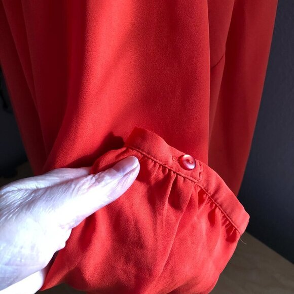 Collection Debenhams Pleated Orange Blouson Blouse size 12 - Picture 7 of 9